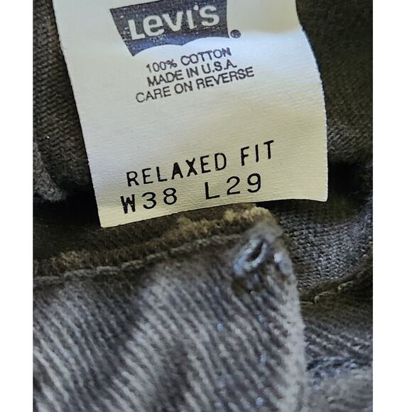Levi Strauss VTG 540 Relaxed Fit Green Denim Straight Jeans Mens Sz 38x29 - Picture 6 of 7